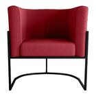 Poltrona Para Sala De Recepção Fred Veludo Vinho