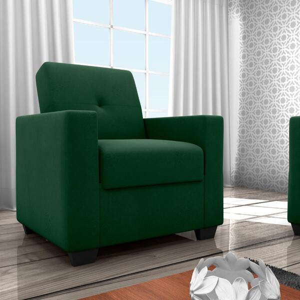 Poltrona Para Sala De Recepção Jerez Veludo Maserati Verde