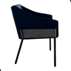 Poltrona Para Sala De Recepção Maceió Veludo Azul