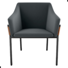 Poltrona Para Sala De Recepção Maceió Veludo Cinza