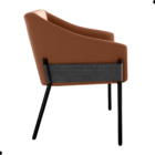 Poltrona Para Sala De Recepção Maceió Veludo Ferrugem