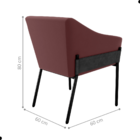 Poltrona Para Sala De Recepção Maceió Veludo Rose