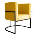 Poltrona Para Sala De Recepção Milão Veludo Amarelo