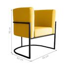 Poltrona Para Sala De Recepção Milão Veludo Amarelo