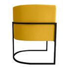 Poltrona Para Sala De Recepção Milão Veludo Amarelo
