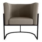 Poltrona Para Sala De Recepção Milão Veludo Cappuccino