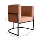 Poltrona Para Sala De Recepção Milão Veludo Ferrugem