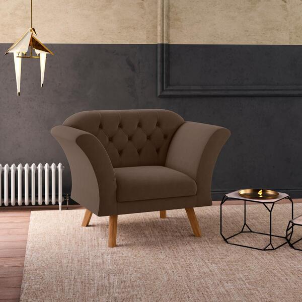 Poltrona Para Sala De Recepção Moreira Inca Marrom