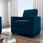 Poltrona Para Sala De Recepção Rick Veludo Maserati Azul