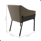 Poltrona Para Sala De Recepção Silas Veludo  Cappuccino