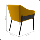 Poltrona Para Sala De Recepção Silas Veludo Amarelo