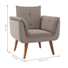 Poltrona Para Sala De Recepção Silveiras Inca Sépia