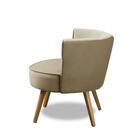 Poltrona Para Sala Decorativa Bela Suede Bege Mirra Decor