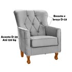 Poltrona Para Sala Decorativa C/ Capitonê Carrara Veludo Prata