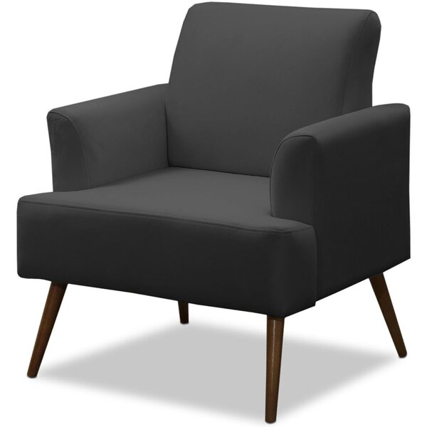 Poltrona Para Sala Decorativa C/ Pés Palito Pisa Veludo Cinza