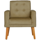 Poltrona Para Sala Decorativa Dubay Suede Capuccino Click Pol