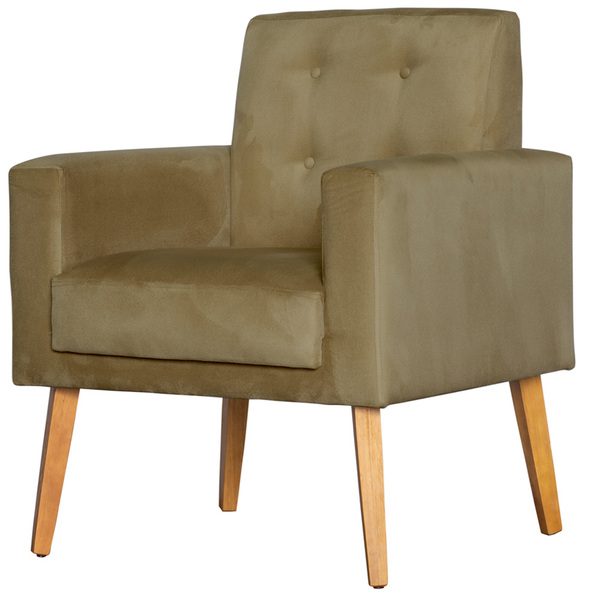 Poltrona Para Sala Decorativa Dubay Suede Capuccino Click Pol