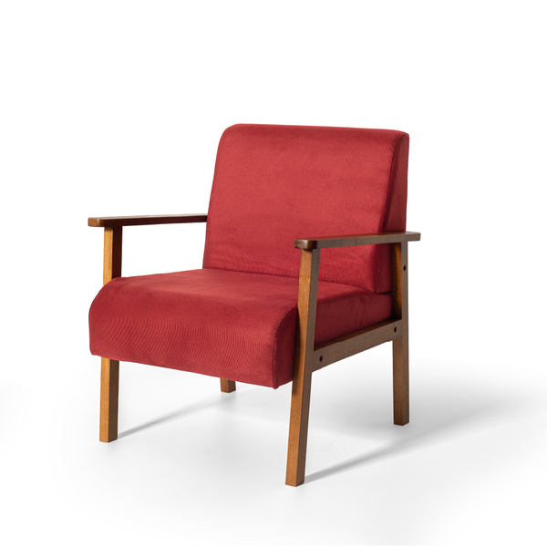 Poltrona Para Sala Decorativa Estofada Base Madeira Maciça Jú