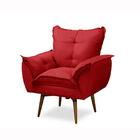 Poltrona Para Sala Decorativa Giratória Amanda Suede Vermelho