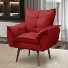 Poltrona Para Sala Decorativa Giratória Amanda Suede Vermelho