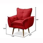 Poltrona Para Sala Decorativa Giratória Amanda Suede Vermelho