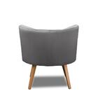 Poltrona Para Sala Decorativa Isa Suede Cinza Adonai Estofados