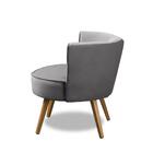 Poltrona Para Sala Decorativa Isa Suede Cinza Adonai Estofados