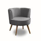 Poltrona Para Sala Decorativa Isa Suede Cinza Adonai Estofados