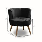 Poltrona Para Sala Decorativa Isa Suede Preto Adonai Estofados