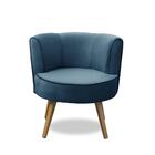 Poltrona Para Sala Decorativa Isadora Suede Azul Madelina