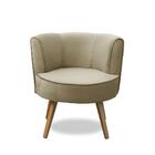 Poltrona Para Sala Decorativa Isadora Suede Bege  Madelina De