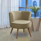 Poltrona Para Sala Decorativa Isadora Suede Bege  Madelina De