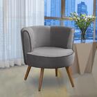 Poltrona Para Sala Decorativa Isadora Suede Cinza  Madelina D