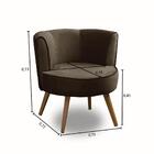 Poltrona Para Sala Decorativa Isadora Suede Marrom Madelina