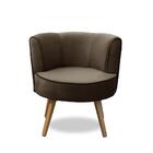 Poltrona Para Sala Decorativa Isadora Suede Marrom Madelina