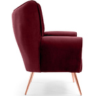 Poltrona Para Sala Decorativa Kora Pés Palito Rose Gold Suede