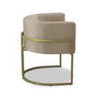 Poltrona Para Sala Decorativa Melissa Base Ferro Veludo Bege