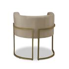 Poltrona Para Sala Decorativa Melissa Base Ferro Veludo Bege