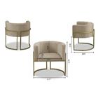 Poltrona Para Sala Decorativa Melissa Base Ferro Veludo Bege