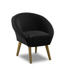 Poltrona Para Sala Decorativa Micaela Veludo Preto Madelina D