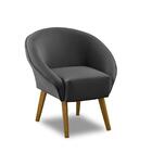 Poltrona Para Sala Decorativa Milena Veludo Cinza Adonai Esto