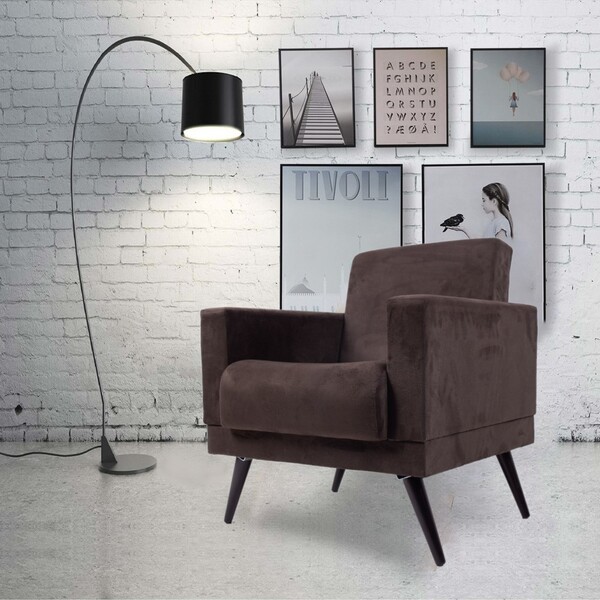 Poltrona Para Sala Decorativa Omega Marrom