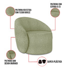 Poltrona Para Sala Decorativa Orgânica Lua Bouclê D03 - D'ros