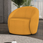 Poltrona Para Sala Decorativa Orgânica Lua Bouclê D03 - D'ros