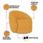 Poltrona Para Sala Decorativa Orgânica Lua Bouclê D03 - D'ros