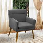 Poltrona Para Sala Decorativa Pérola Suede Cinza Adonai Estof