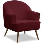 Poltrona Para Sala Decorativa Pés Palito Pérola Veludo Bordô