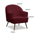 Poltrona Para Sala Decorativa Pés Palito Pérola Veludo Bordô