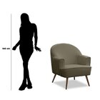 Poltrona Para Sala Decorativa Pés Palito Pérola Veludo Castor