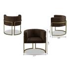 Poltrona Para Sala Decorativa Tamires Base Ferro Veludo Marro